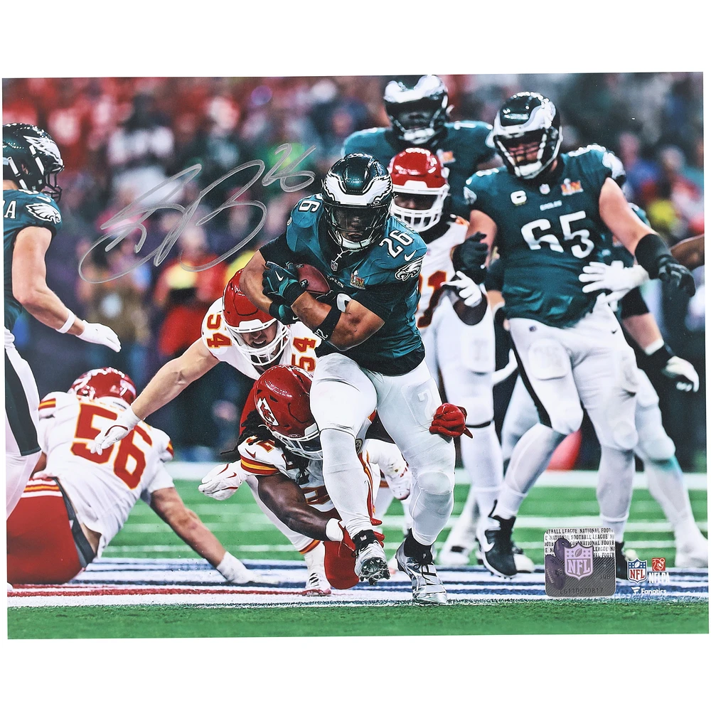 Saquon Barkley Philadelphia Eagles Autographed Super Bowl LIX Champions 8" x 10" Super Bowl LIX Photograph with Silver Signature