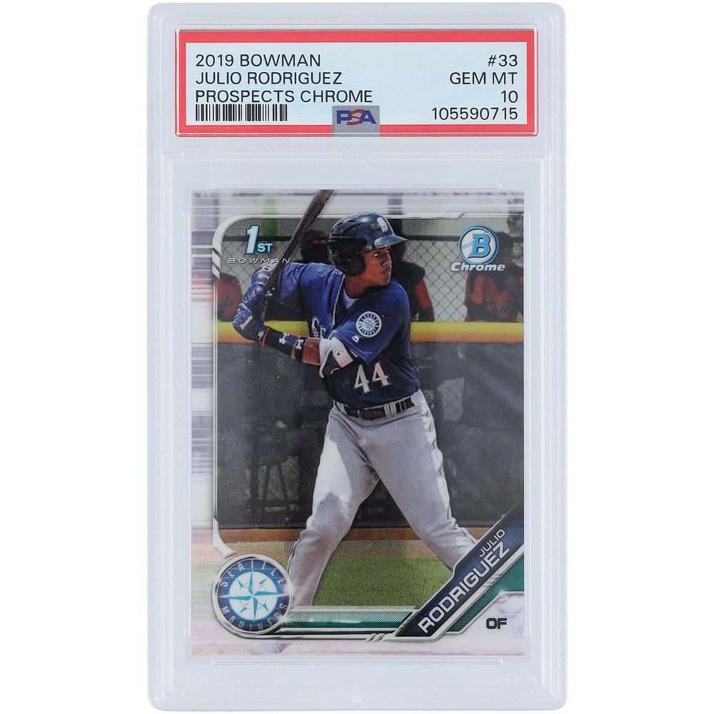 Julio Rodriguez Seattle Mariners 2019 Bowman Chrome 1st Bowman #BCP-33 PSA Authenticated 10 Card