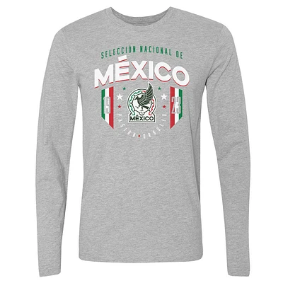 Men's 500 Level Heather Gray Mexico National Team 1923 Long Sleeve T-Shirt