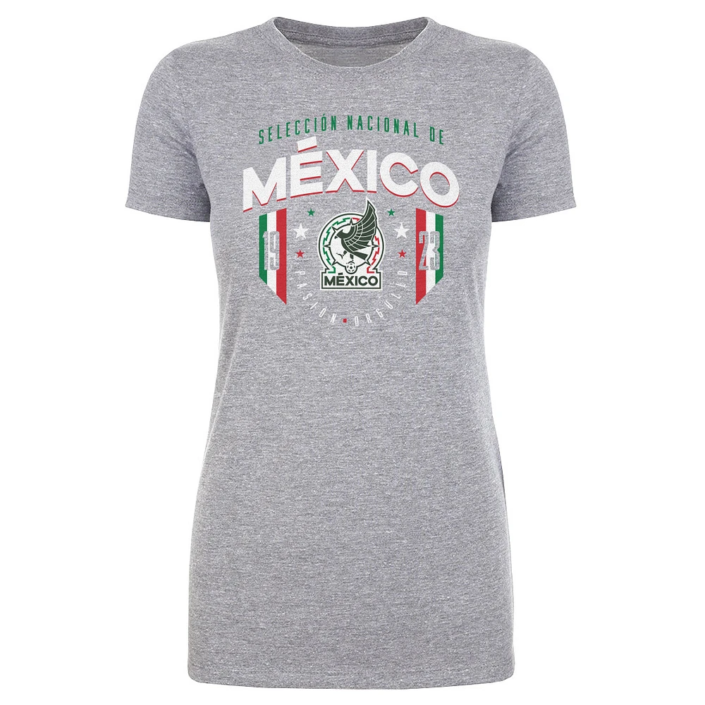 Women's 500 Level Heather Gray Mexico National Team 1923 T-Shirt