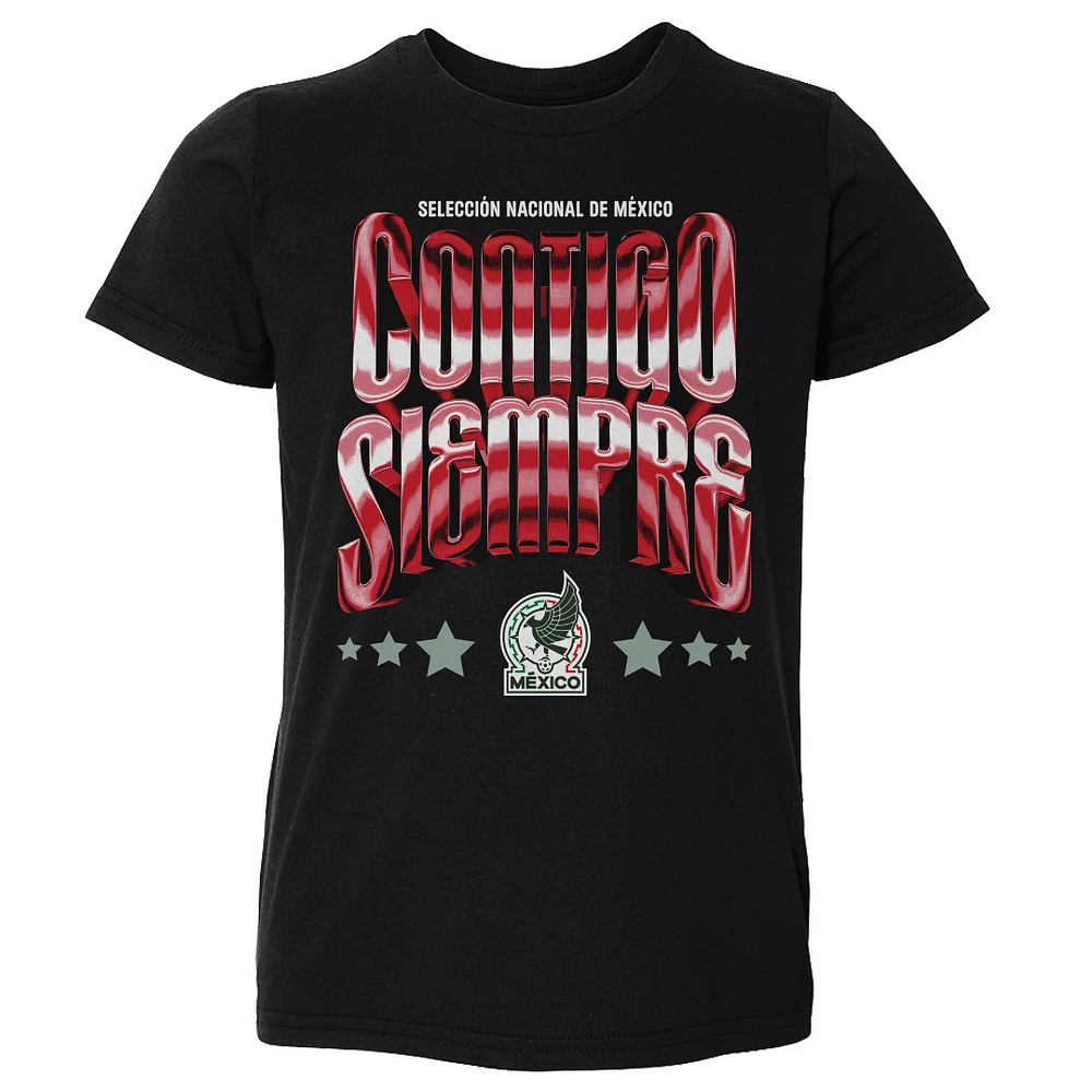 Toddler 500 Level Black Mexico National Team Contigo Siempre Vintage T-Shirt