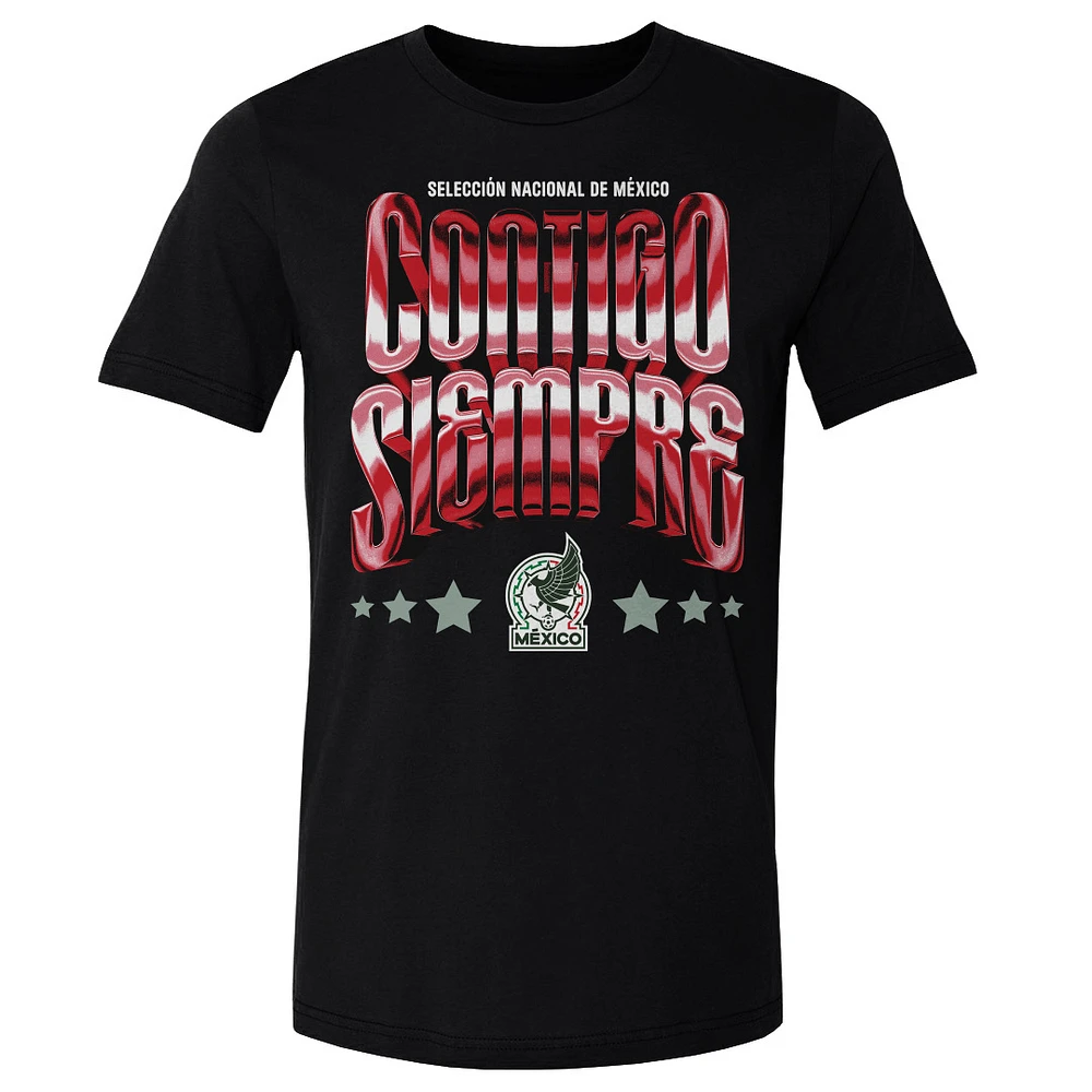 Men's 500 Level Black Mexico National Team Contigo Siempre Vintage T-Shirt