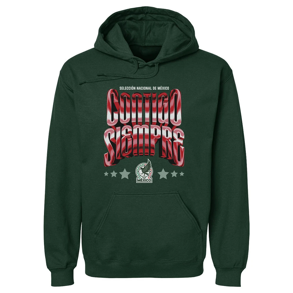 Men's 500 Level Forest Green Mexico National Team Contigo Siempre Vintage Pullover Hoodie