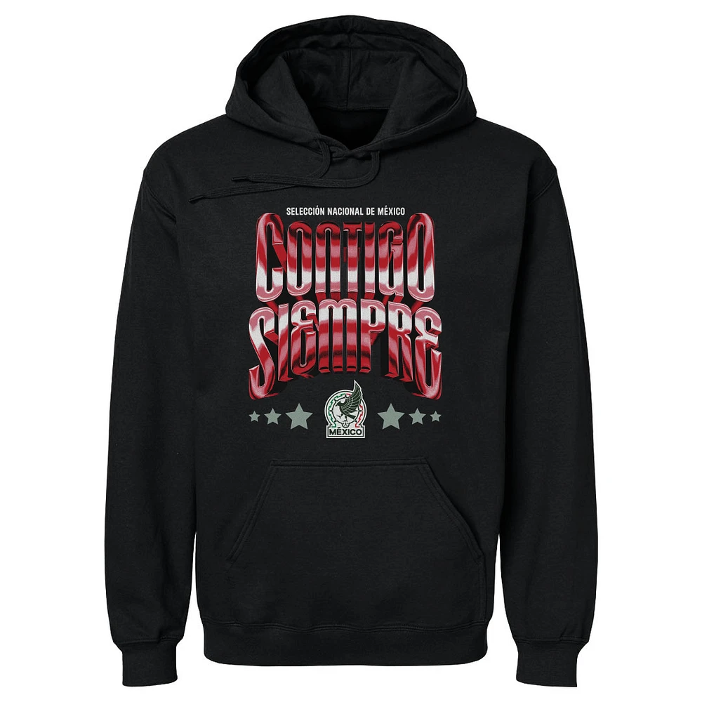 Men's 500 Level Black Mexico National Team Contigo Siempre Vintage Pullover Hoodie