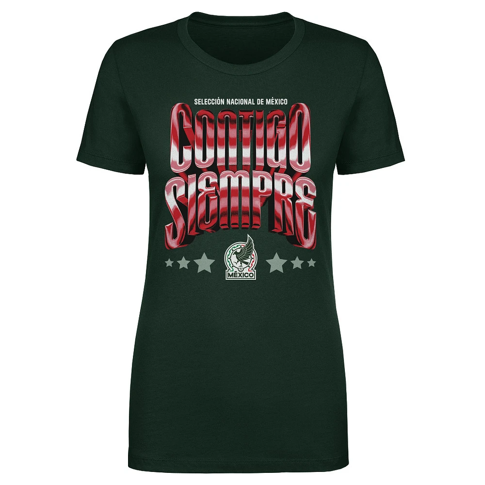 Women's 500 Level Green Mexico National Team Contigo Siempre Vintage T-Shirt
