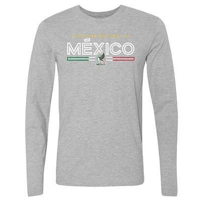 Men's 500 Level Heather Gray Mexico National Team Inline Long Sleeve T-Shirt