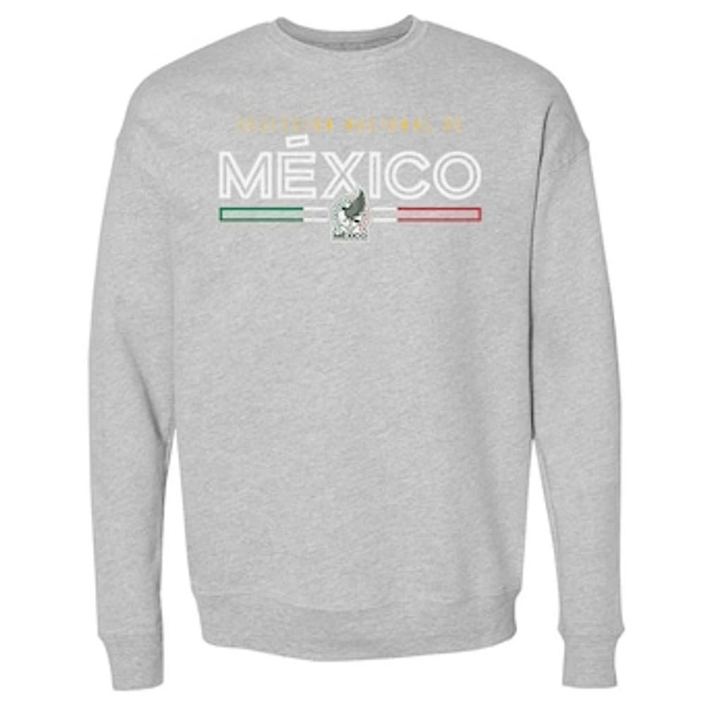 Men's 500 Level Heather Gray Mexico National Team Inline Pullover Sweatshirt