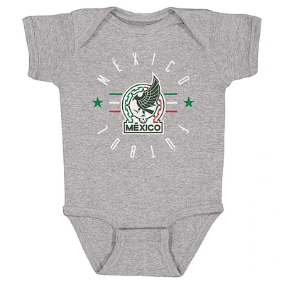 Infant 500 Level Heather Gray Mexico National Team Futbol Bodysuit