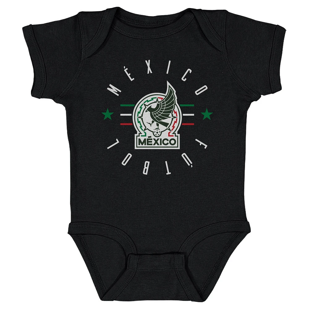 Infant 500 Level Black Mexico National Team Futbol Bodysuit