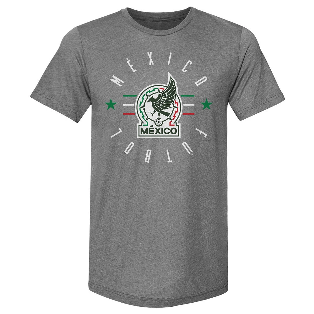Men's 500 Level Gray Mexico National Team Futbol Premium Tri-Blend T-Shirt