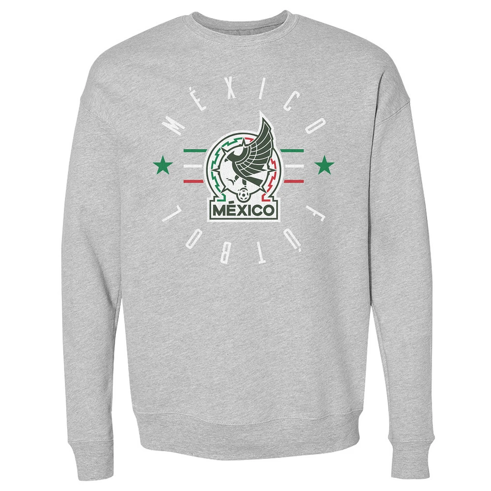 Men's 500 Level Heather Gray Mexico National Team Futbol Pullover Sweatshirt