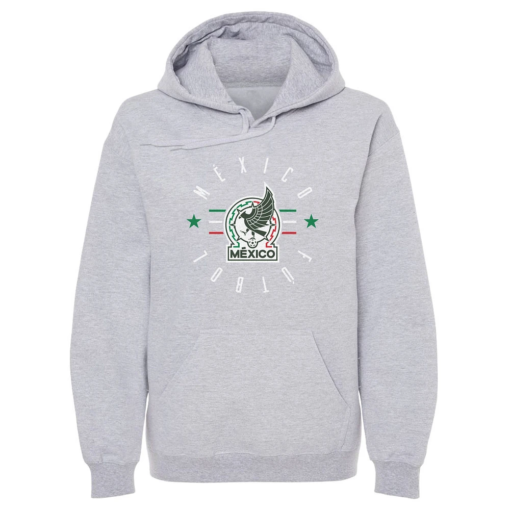 Men's 500 Level Gray Mexico National Team Futbol Pullover Hoodie