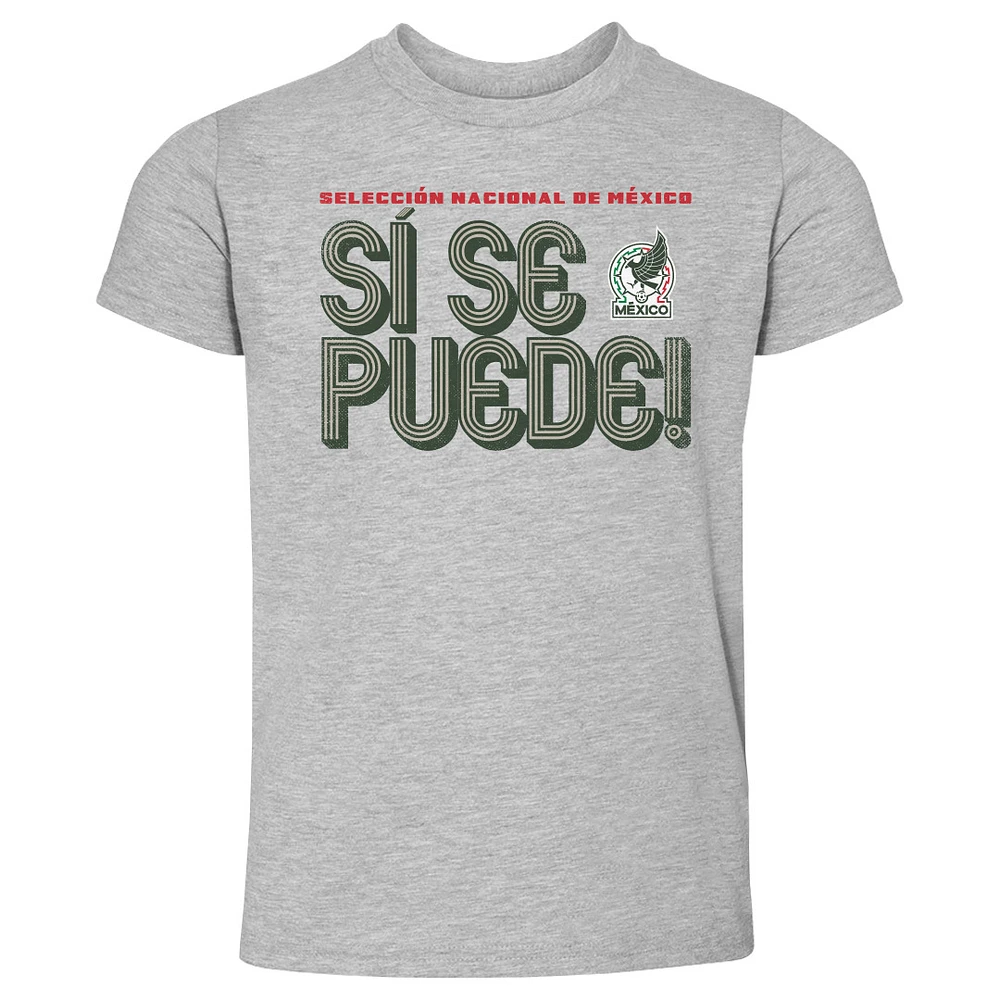 Toddler 500 Level Heather Gray Mexico National Team Si Se Puede Inline Bold T-Shirt