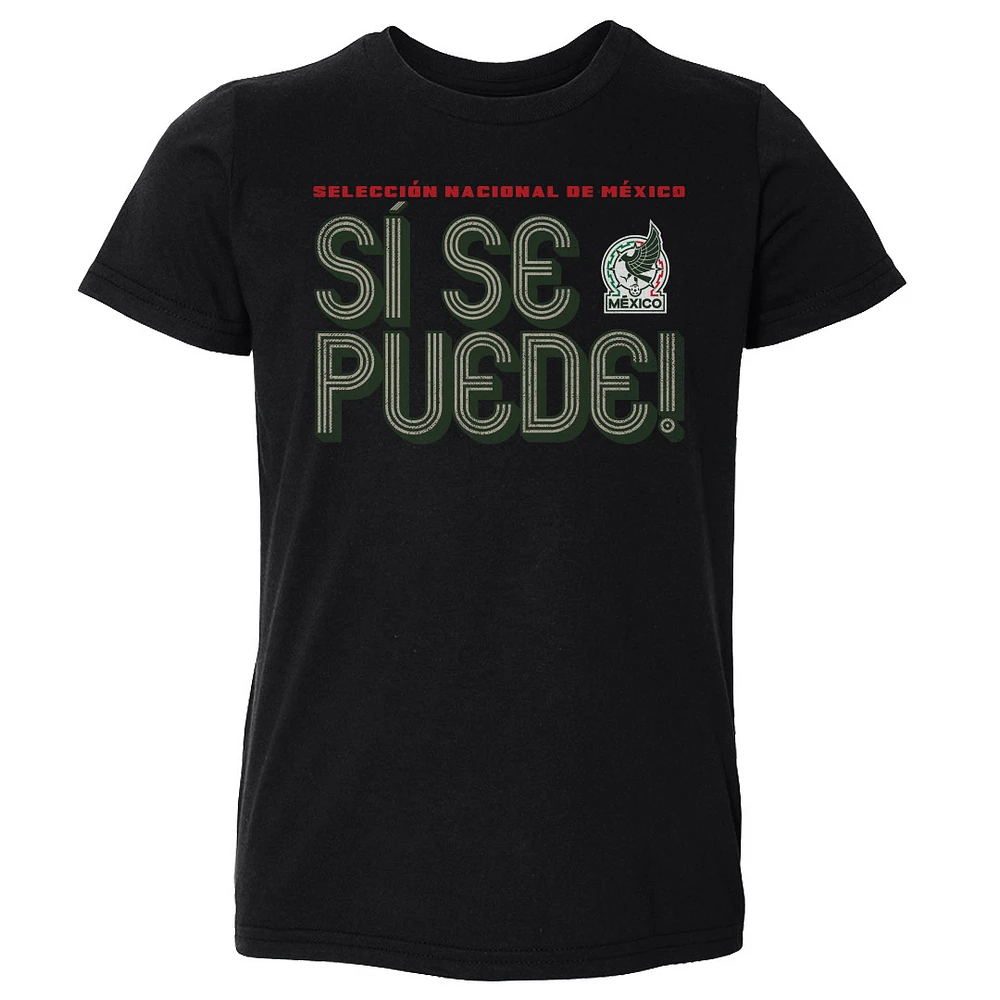 Toddler 500 Level Black Mexico National Team Si Se Puede Inline Bold T-Shirt