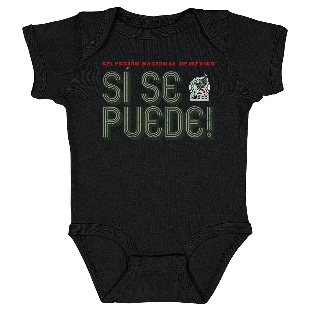 Infant 500 Level Black Mexico National Team Si Se Puede Inline Bold Bodysuit