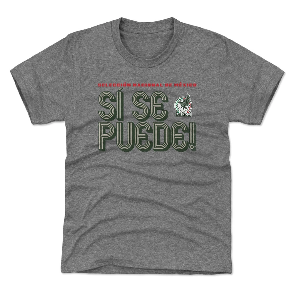 Youth 500 Level Gray Mexico National Team Si Se Puede Inline Bold T-Shirt