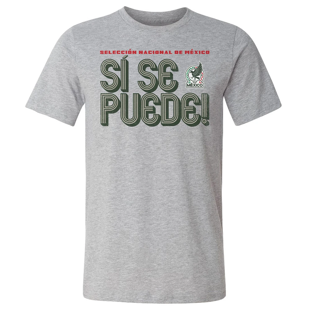 Men's 500 Level Heather Gray Mexico National Team Si Se Puede Inline Bold T-Shirt