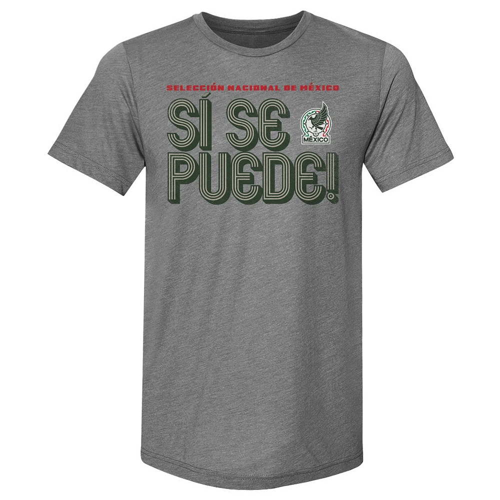 Men's 500 Level Gray Mexico National Team Si Se Puede Inline Bold Premium Tri-Blend T-Shirt