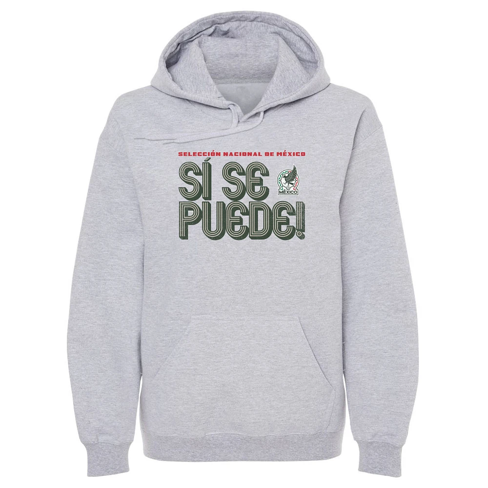 Men's 500 Level Gray Mexico National Team Si Se Puede Inline Bold Pullover Hoodie
