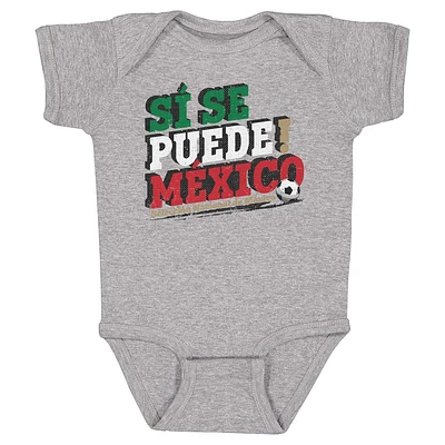Infant 500 Level Heather Gray Mexico National Team Si Se Puede Bodysuit