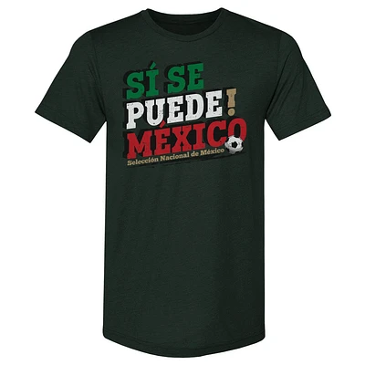 Men's 500 Level Forest Green Mexico National Team Si Se Puede Premium Tri-Blend T-Shirt