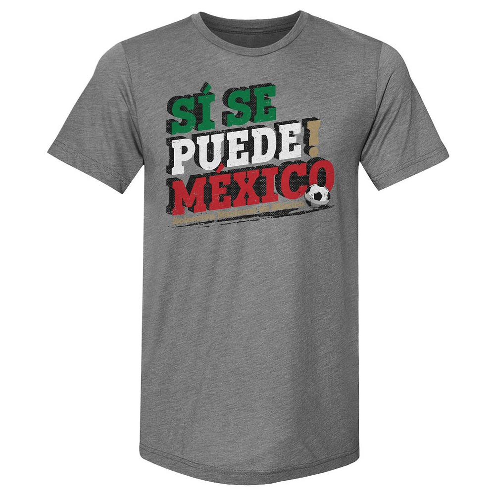 Men's 500 Level Gray Mexico National Team Si Se Puede Premium Tri-Blend T-Shirt