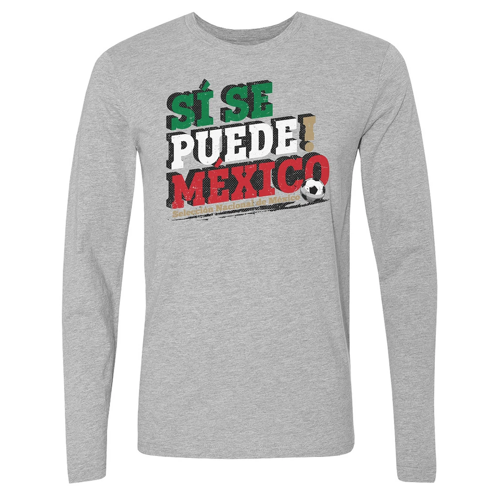 Men's 500 Level Heather Gray Mexico National Team Si Se Puede Long Sleeve T-Shirt