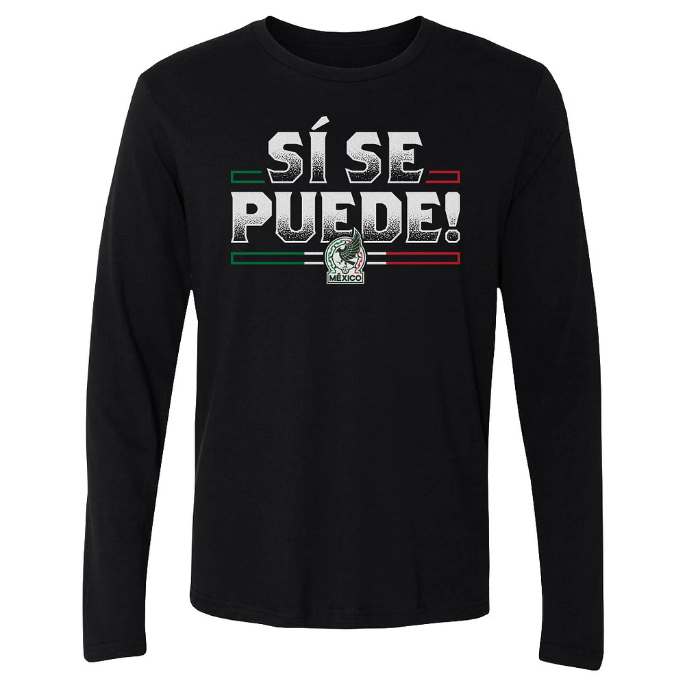 Men's 500 Level Black Mexico National Team Si Se Puede Long Sleeve T-Shirt