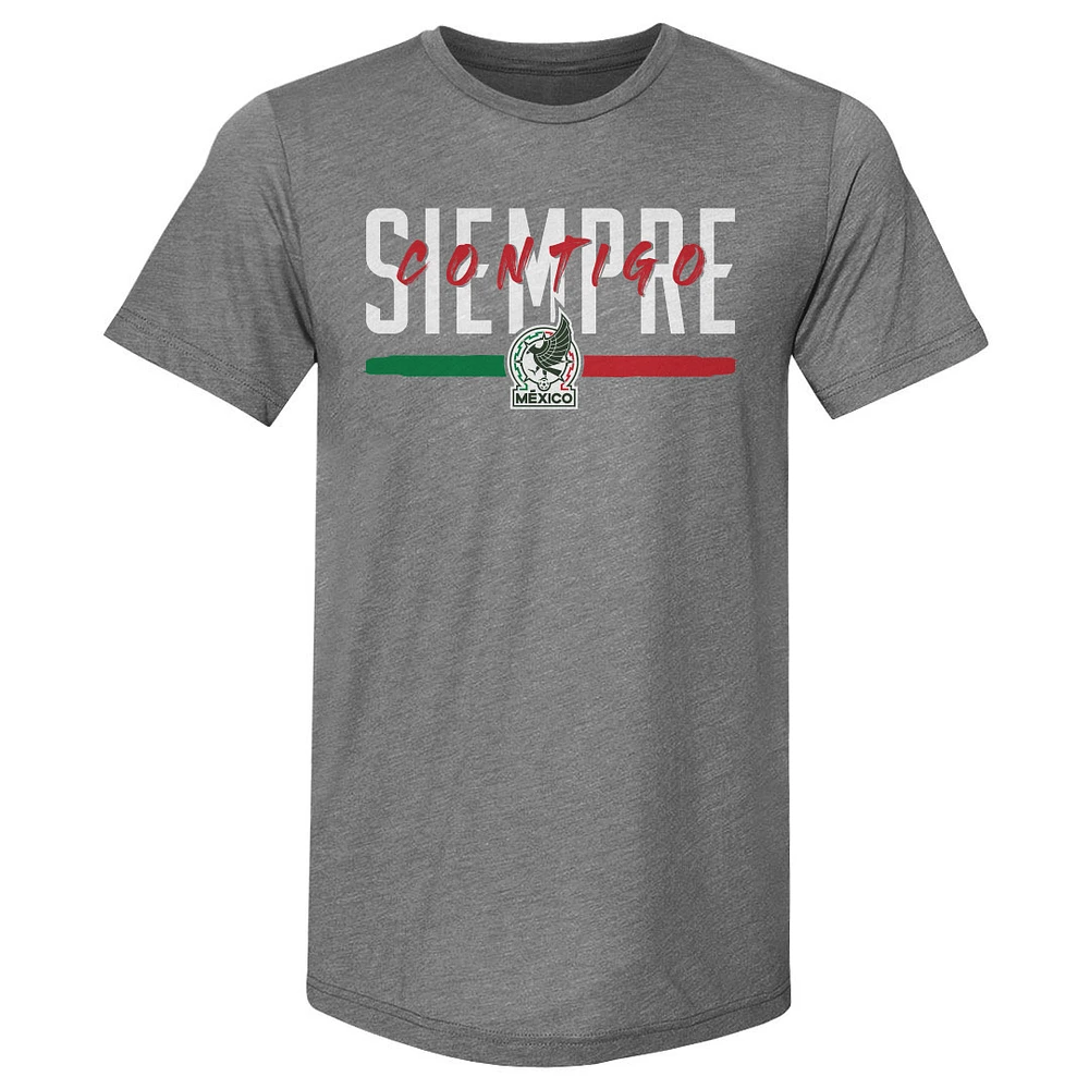 Men's 500 Level Gray Mexico National Team Siempre Contigo Premium Tri-Blend T-Shirt