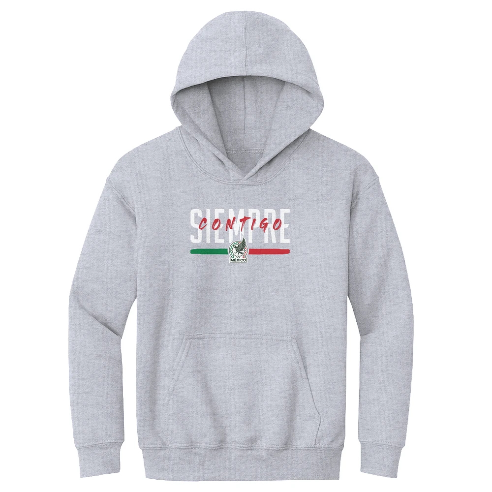Youth 500 Level Gray Mexico National Team Siempre Contigo Pullover Hoodie