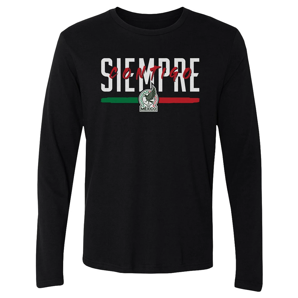 Men's 500 Level Black Mexico National Team Siempre Contigo Long Sleeve T-Shirt