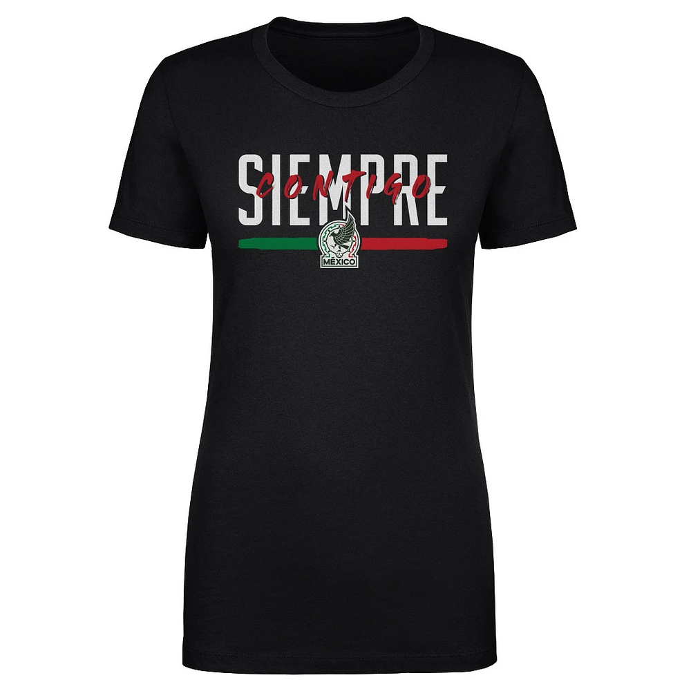 Women's 500 Level Black Mexico National Team Siempre Contigo T-Shirt