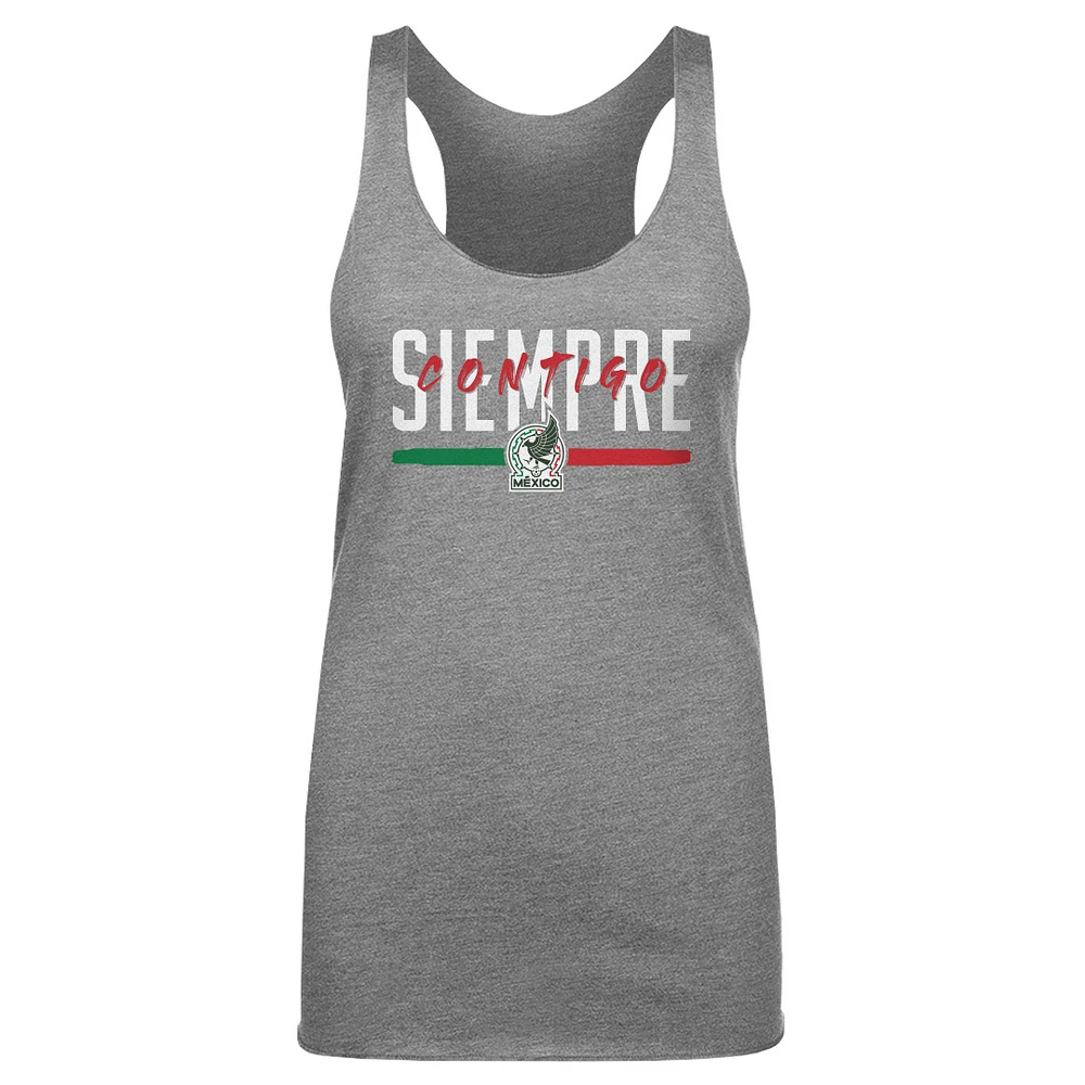 Women's 500 Level Gray Mexico National Team Siempre Contigo Tri-Blend Tank Top
