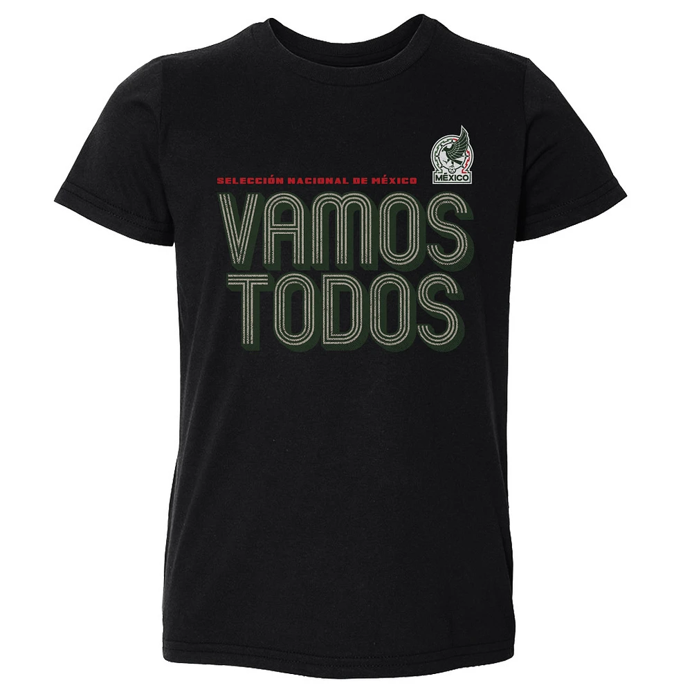 Toddler 500 Level Black Mexico National Team Inline Bold T-Shirt