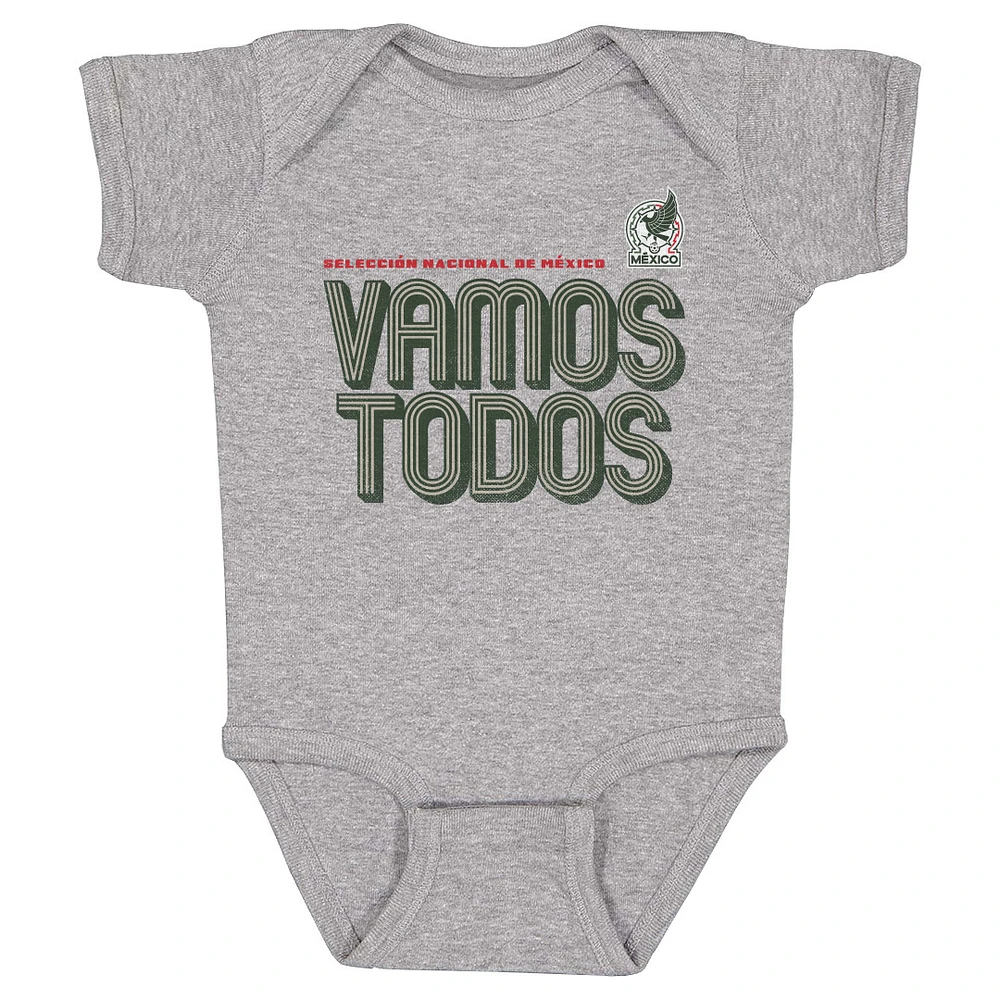 Infant 500 Level Heather Gray Mexico National Team Vamos Todos Inline Bold Bodysuit