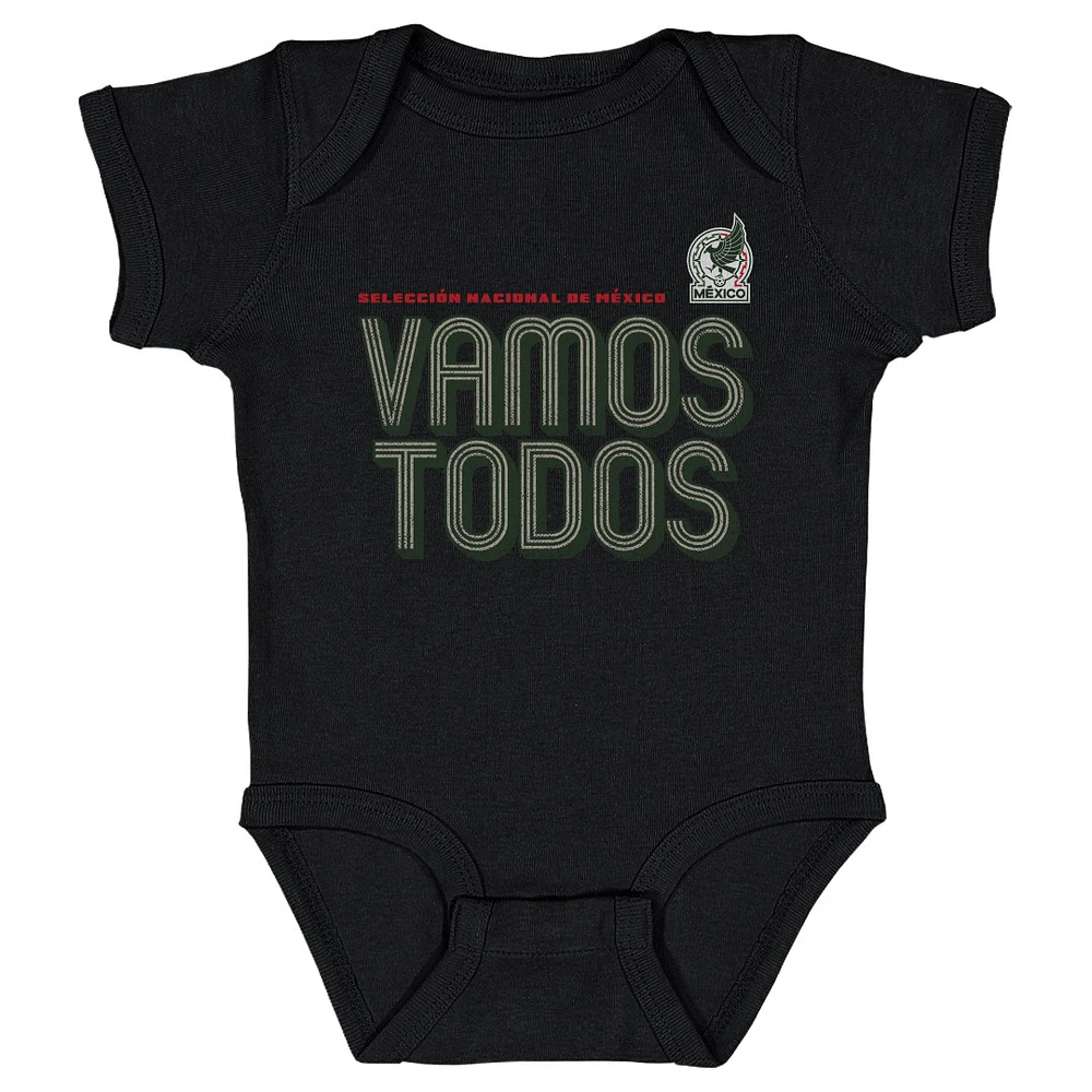Infant 500 Level Black Mexico National Team Vamos Todos Inline Bold Bodysuit