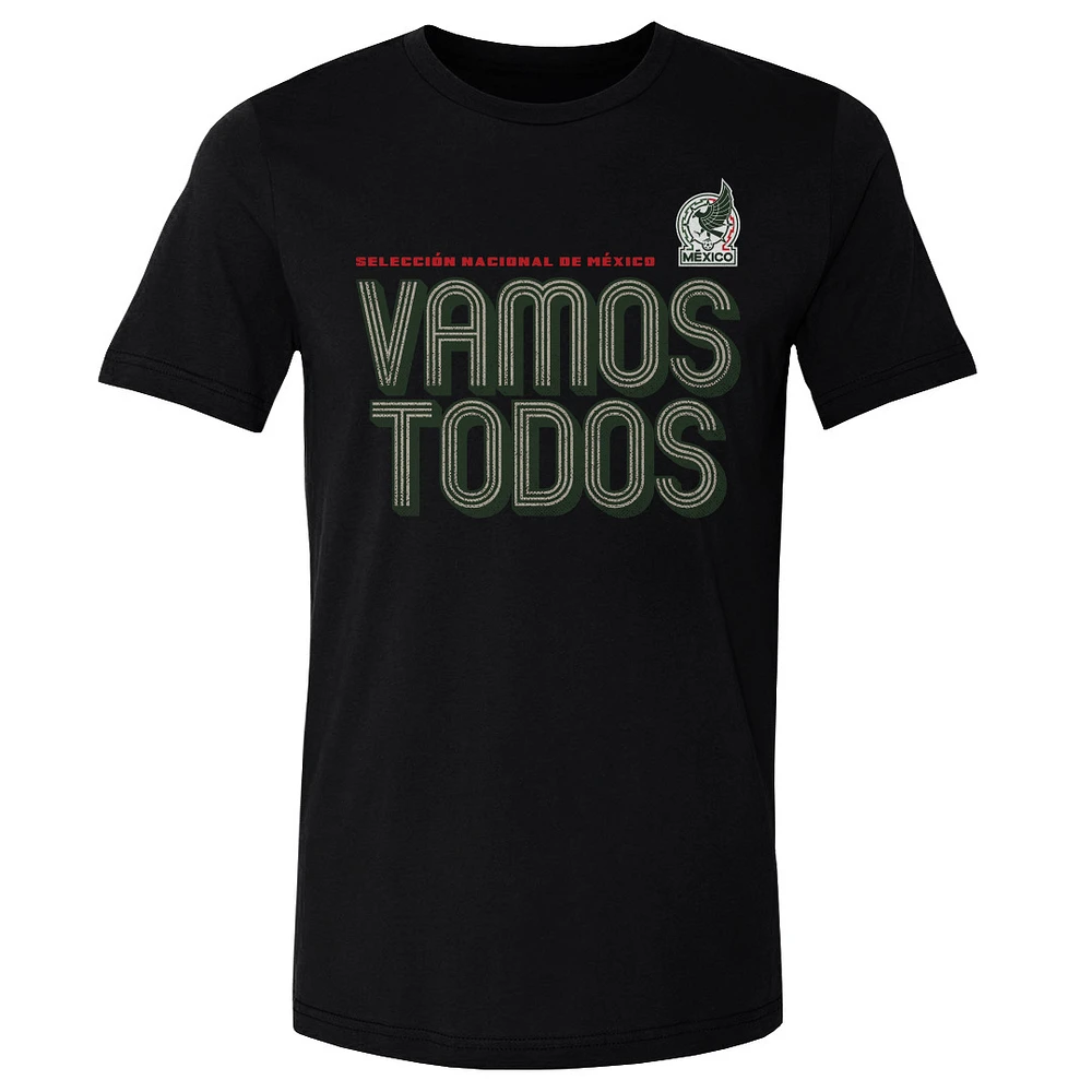 Men's 500 Level Black Mexico National Team Vamos Todos Inline Bold Cotton T-Shirt