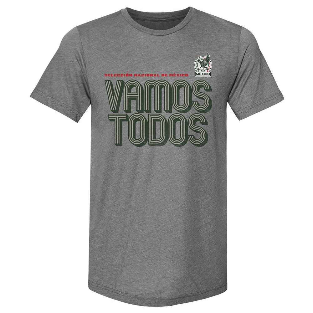 Men's 500 Level Gray Mexico National Team Vamos Todos Premium Tri-Blend T-Shirt