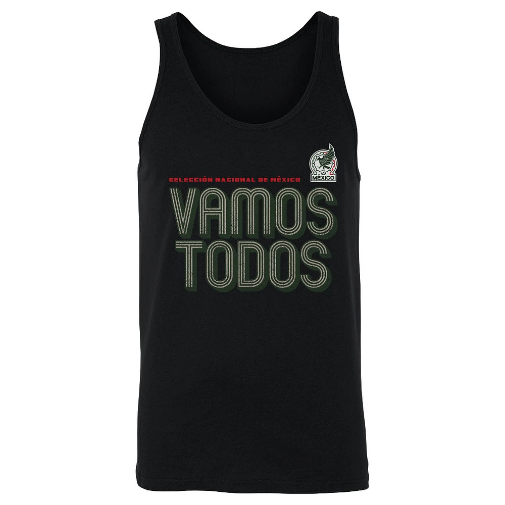 Men's 500 Level Black Mexico National Team Vamos Todos Inline Bold Tank Top