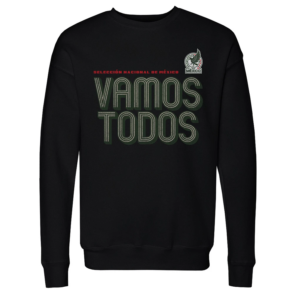 Men's 500 Level Black Mexico National Team Vamos Todos Inline Bold Crewneck Sweatshirt