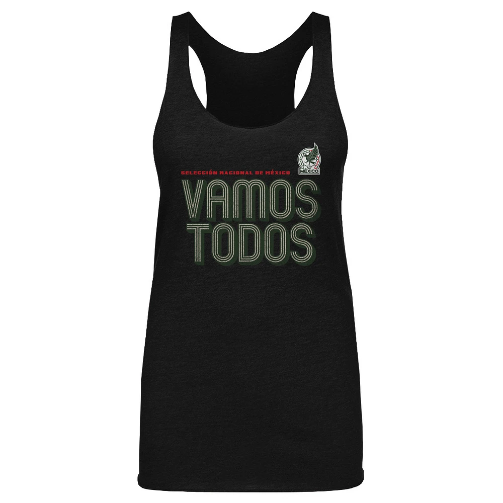 Women's 500 Level Black Mexico National Team Vamos Todos Inline Bold Tri-Blend Tank Top
