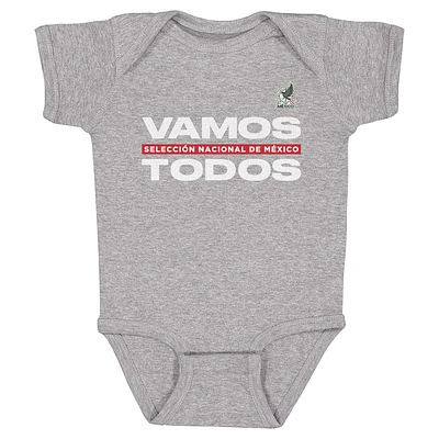 Infant 500 Level Heather Gray Mexico National Team Vamos Todos Bodysuit