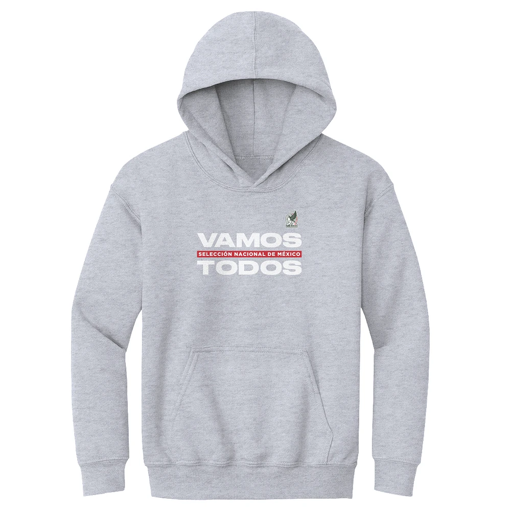 Youth 500 Level Gray Mexico National Team Vamos Todos Pullover Hoodie