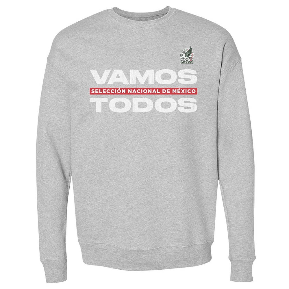 Men's 500 Level Heather Gray Mexico National Team Vamos Todos Crewneck Sweatshirt