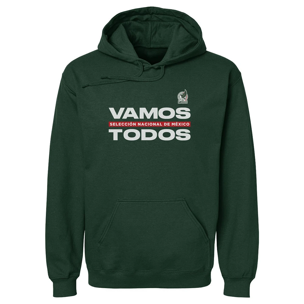 Men's 500 Level Dark Green Mexico National Team Vamos Todos Pullover Hoodie