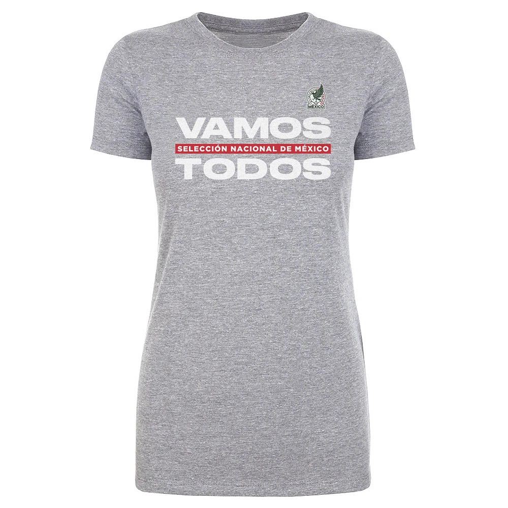 Women's 500 Level Heather Gray Mexico National Team Vamos Todos T-Shirt