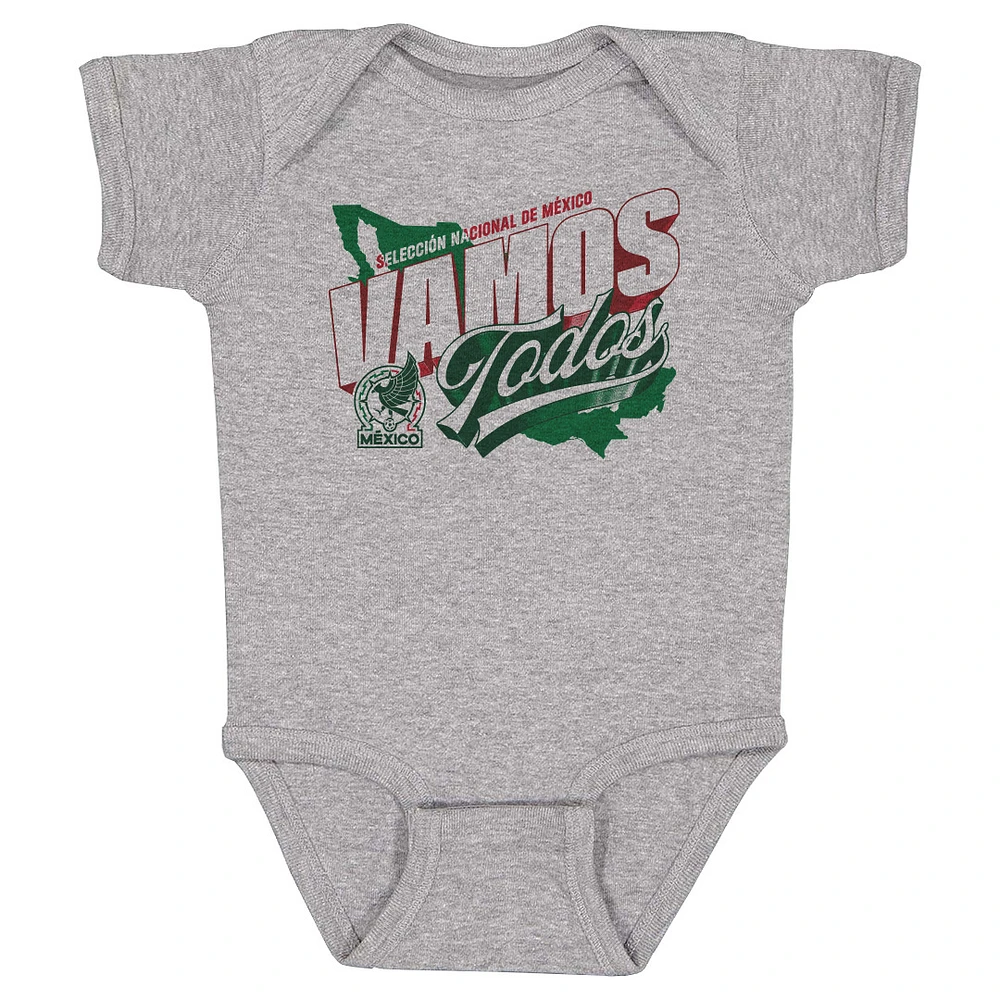 Infant 500 Level Heather Gray Mexico National Team Vamos Todos Country Bodysuit