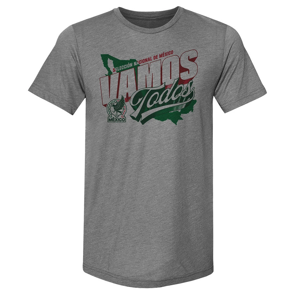 Men's 500 Level Gray Mexico National Team Vamos Todos Country Premium Tri-Blend T-Shirt