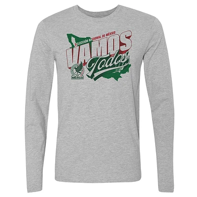 Men's 500 Level Heather Gray Mexico National Team Vamos Todos Country Long Sleeve T-Shirt