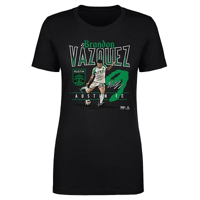 Women's 500 Level Brandon Vazquez Black Austin FC Feature T-Shirt
